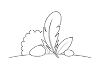 A single soft feather – Nature treasures coloring page