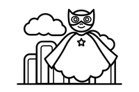 A superhero cape and mask – Superhero coloring page