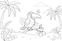 A smiling toucan with a huge beak – Toucan coloring page