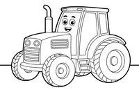 Tractor on Road – Farm Tractors coloring page