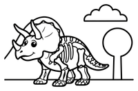 Triceratops skeleton – Triceratops Dinosaur Scenes coloring page