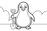Penguin with a shovel – Penguin Fix-It Crew coloring page