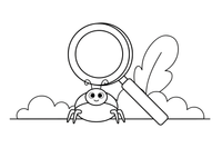 A magnifying glass examining a bug – Adventure Gear coloring page