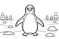 Penguin Snowy Horizon – Snowy Penguin coloring page