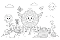Peony a mandala-style flower – Peony Flower Display coloring page