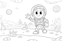 Martian Landscape – Martian Explorers coloring page