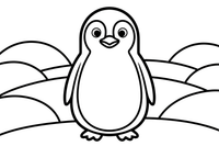 Penguin Snowy Horizon – Snowy Penguin coloring page