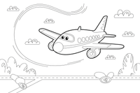Airplane Looping Through the Sky – Airplane Sky Scenes coloring page