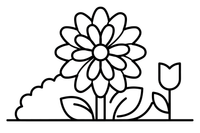 A dahlia with many layered petals, close up – Popular Flowers coloring page