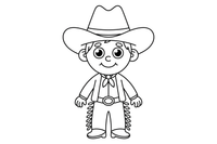 A man in a North American cowboy outfit – Cultures coloring page