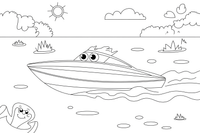 A speedboat leaving a wavy trail – Water Watercraft coloring page
