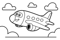 Airplane Looping Through the Sky – Airplane Sky Scenes coloring page