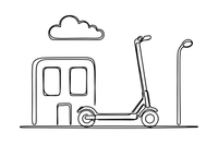 An electric scooter parked on the street – City City Vehicles coloring page
