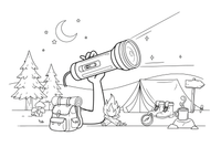 A flashlight shining a beam of light – Adventure Gear coloring page
