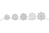 A row of snowflakes from small to big – Delicate Snowflake Sky coloring page