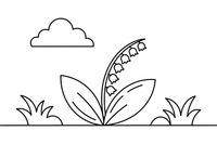 A lily of the valley with tiny hanging bells – Wildflowers coloring page