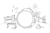 A tambourine with jingles – Musical Instruments coloring page