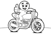 Motorcycle giving a thumbs up in full gear – Motorcycle Sport Stunts coloring page