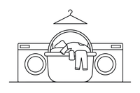A laundry basket full of clothes – Cleaning Things coloring page