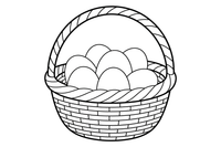 A basket of eggs from the farm – Creamy Dairy Delights coloring page