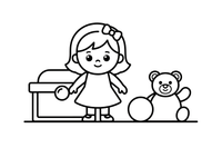 A cute doll in a little dress – Classic Toys coloring page