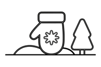 A mitten with a big simple pattern (outlined, empty) – Everyday Objects coloring page