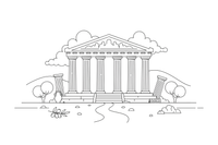 The Parthenon on the Acropolis – Famous Landmarks coloring page