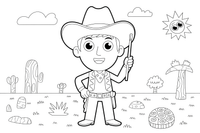 A man in a North American cowboy outfit – Cultures coloring page