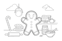 A gingerbread cookie – Delightful Sweets coloring page