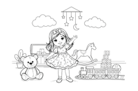 A cute doll in a little dress – Classic Toys coloring page