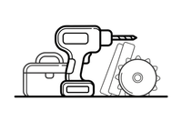 A drill, close up – Builder's Tools coloring page