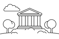 The Parthenon on the Acropolis – Famous Landmarks coloring page