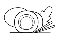 A sushi roll with chopsticks beside it – Yummy Meals coloring page