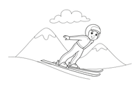 A ski jumper flying through the air – Winter Sports Adventure coloring page