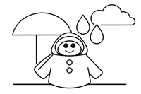 A raincoat with a hood and big buttons – Clothes & Fashion coloring page