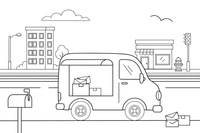 A mail truck delivering letters – City City Vehicles coloring page