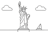 The Statue of Liberty – Famous Landmarks coloring page