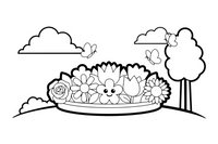 Princesses flower crown in spring – Princesses in Royal Moments coloring page