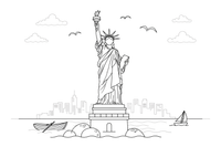 The Statue of Liberty – Famous Landmarks coloring page