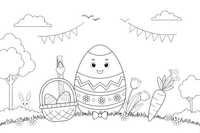 A decorated egg with patterns – Easter Bunny and Eggs coloring page