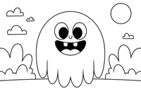 Halloween full moon – Halloween Autumn Characters coloring page