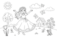 Princesses flower crown in spring – Princesses in Royal Moments coloring page