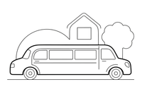 One big limousine up close, extra long and low – Different cars coloring page