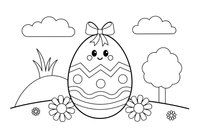 A decorated egg with patterns – Easter Bunny and Eggs coloring page