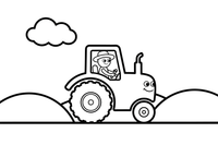 A farmer driving a tractor – Busy Job Workers coloring page
