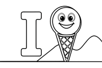 Letter I with an ice cream – Alphabet Alphabet coloring page